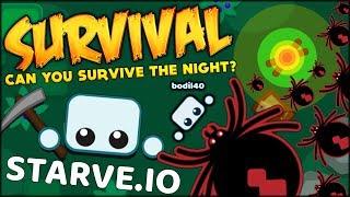 BRAND NEW IO GAME • CAN YOU SURVIVE THE FIRST NIGHT?? | Starve.io Crafting & Gameplay 1 Hour